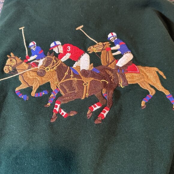 Ralph Lauren Hoodie Men XXL Polo 3 Patch Triple Pony Jumper Sweatshirt Hype Core - Picture 5 of 7